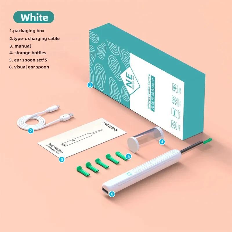 Беспроводная Wi-Fi Камера-отоскоп для чистки ушей, Светящийся очиститель ушной серы, Инструмент для осмотра зубов и полости рта, Инструмент для ухода за здоровьем