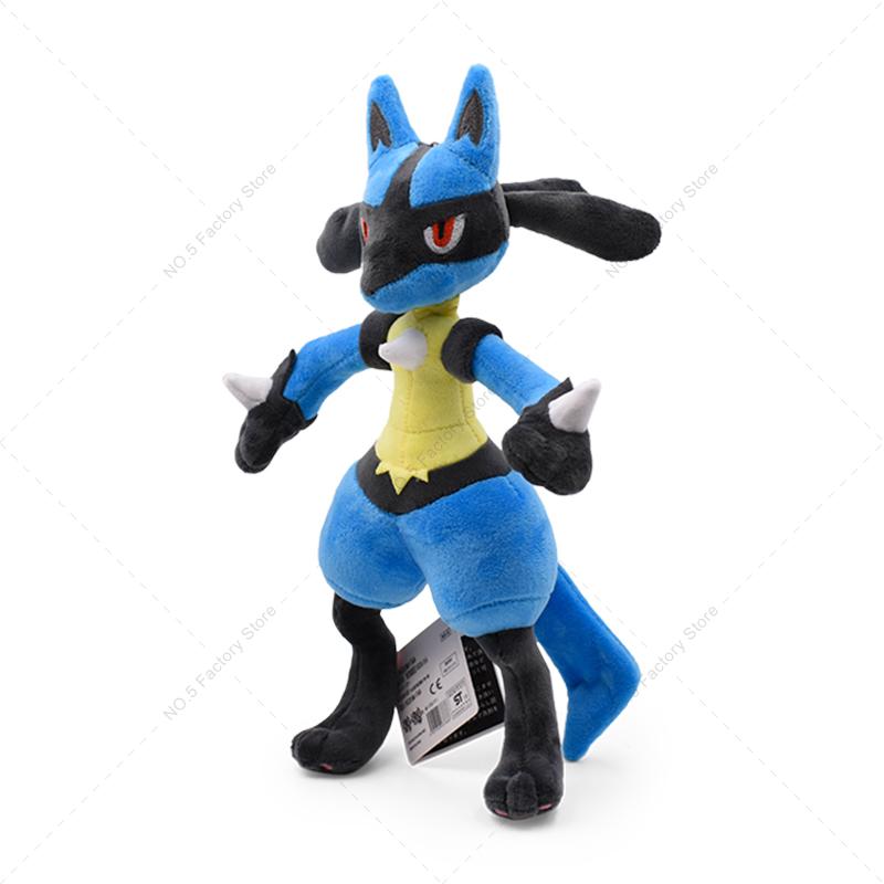 16-31 см  Стоящая Люкарио Сияющая Плюшевая Кукла Милый Мега Риолу Животное Начиненная Качественная Плюшевая Игрушка Детские Подарки на Хэллоуин