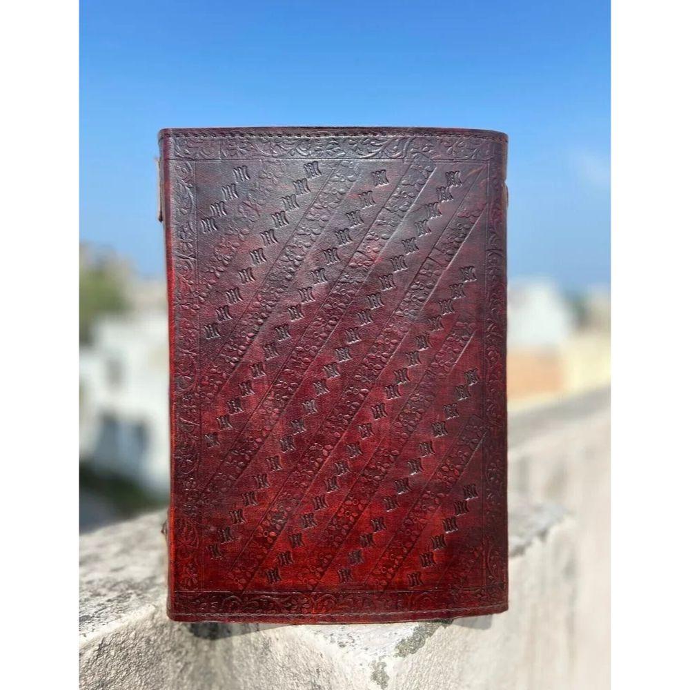 Дневник в подарок, 10х7 дюймов, очень большой, коричневый кожаный журнал с семью камнями, 620 страниц