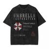 Biohazard Chris Redfield Классический персонаж Винтажная стираная игровая футболка, Унисекс Уличная футболка для фанатов хоррор-игр на выживание, 100% хлопок