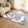 Decorative Rug Cat Shaped Rug Cat Pattern Cat Floor Mat Cute Animal Door Mat  Living Room Decor