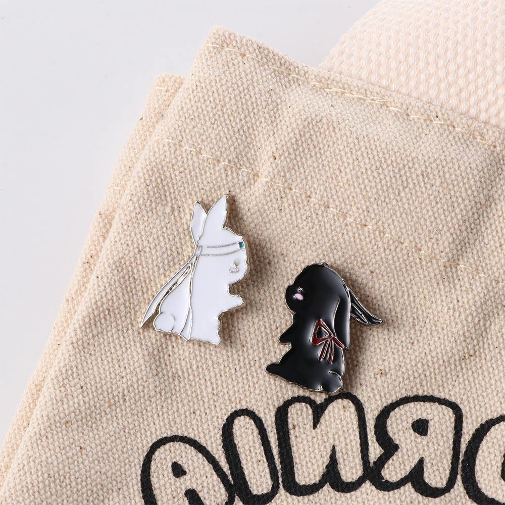 Wuxian Jewelry Lan WangJi Accessories Black Rabbit Mo Dao Zhu Shi Enamel Brooch Brooches Pin Badge