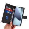 For iPhone 17 Pro Wallet Case Leather Phone Cover Stand with Curved Line Design