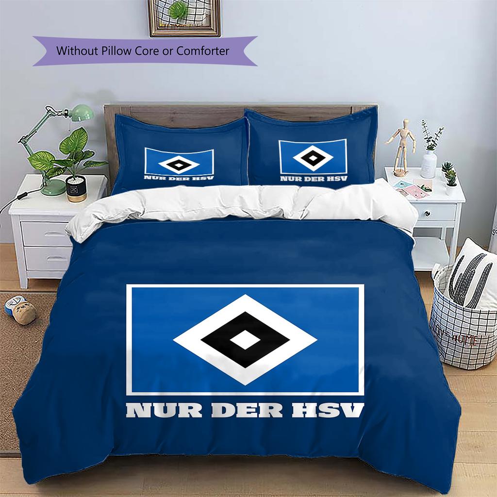 Hamburger SV Pattern Bedding Quilt Set Home Decoration Gift (1 * duvet cover + 2 * pillowcase without core)