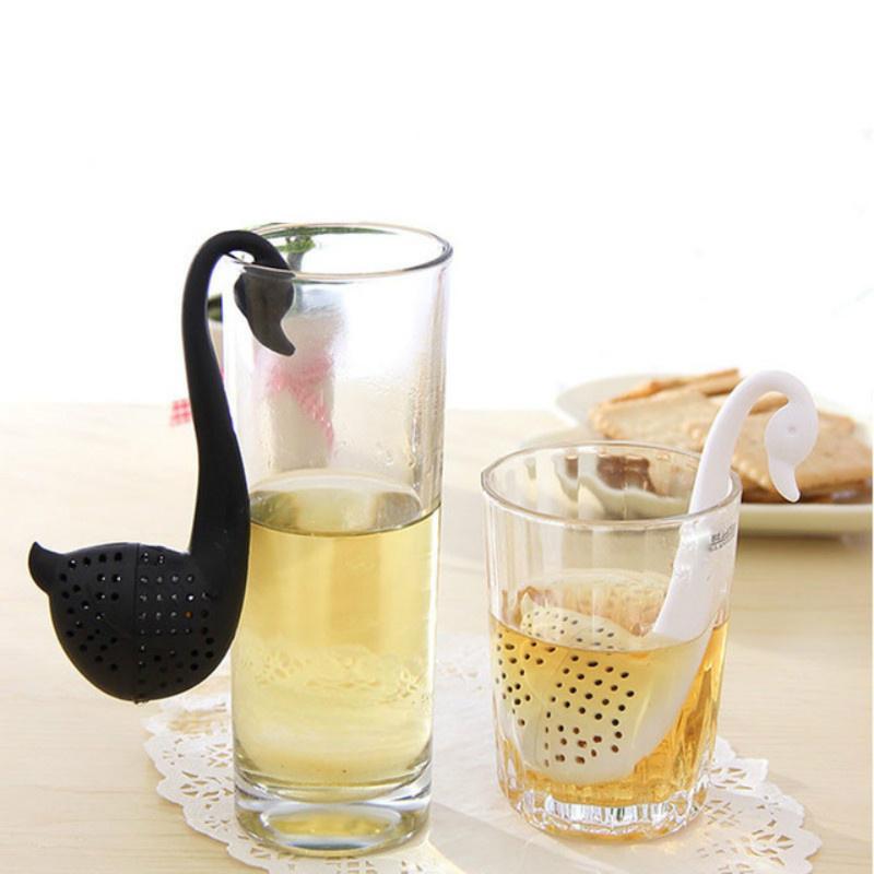 1PC Tea Strainer Colander Swan Shape Herb Teaspoon Infuser Filter MIT