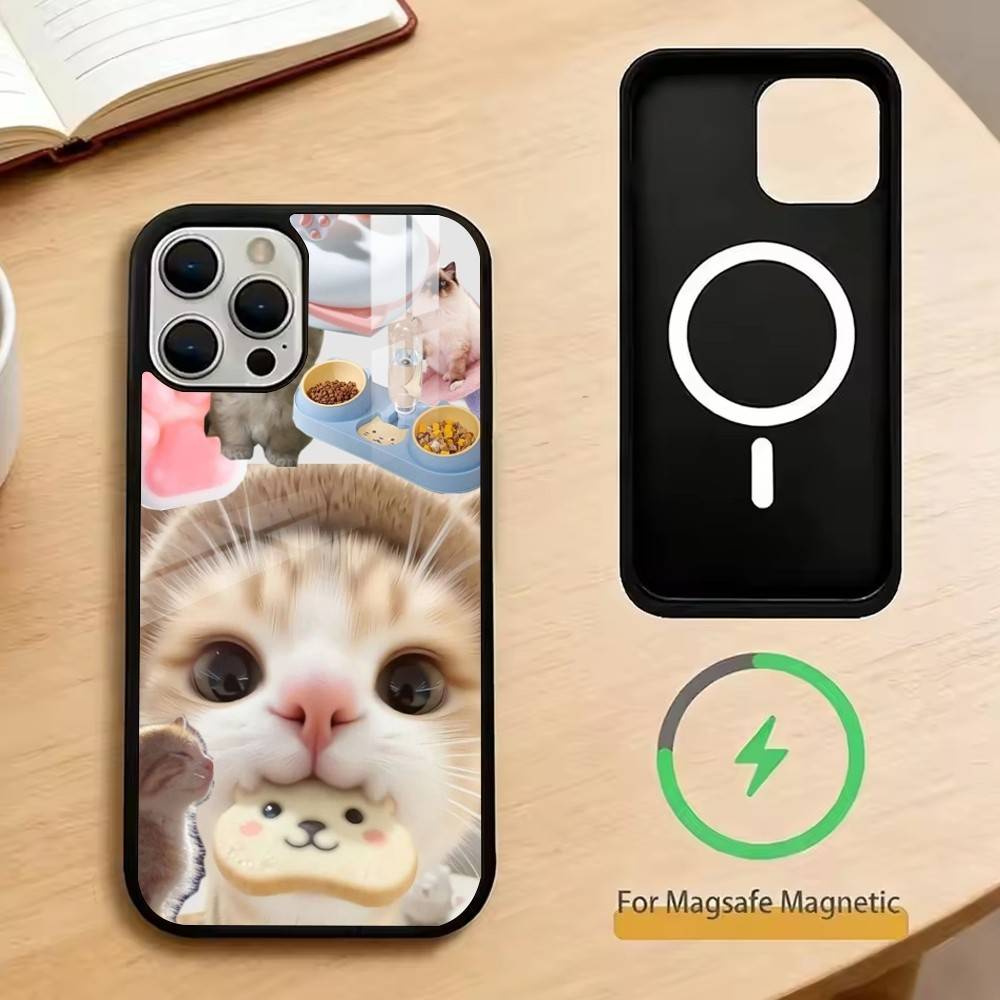 Funny Cute Cat   Phone Case For iPhone17,16,15,14,13,12,11 Plus,Pro Magnetic For Magsafe Wireless Charging