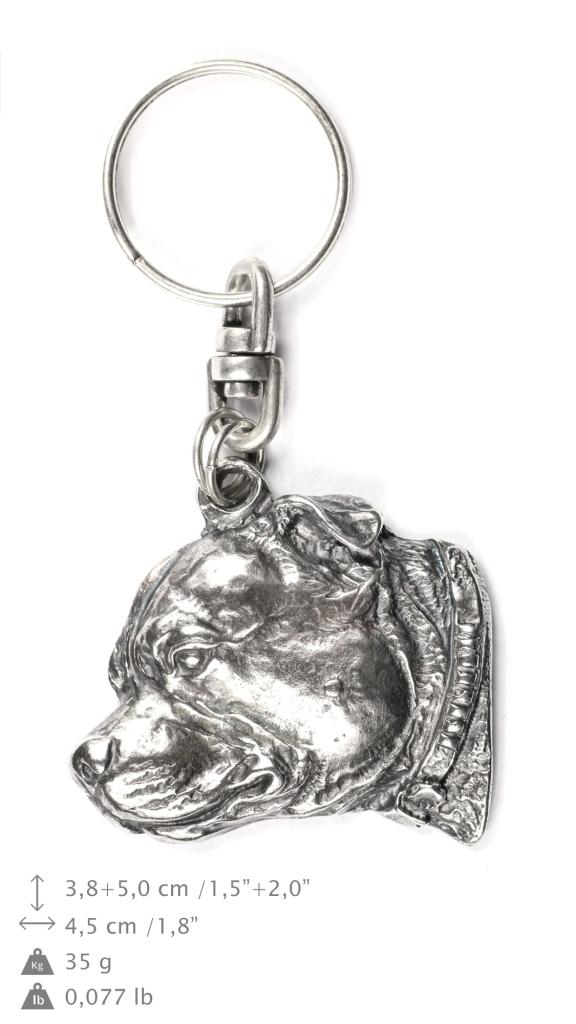 Staffordshire Bull Terrier, Staffik, Staffi Iii - Posrebrzany Brelok Z Psem W Pudełku Ozdobnym, Ozdoba Torebki, Zawieszka Do Plecaka Marki Art-Dog