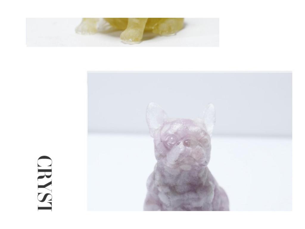 Charming Wangcai French Bulldog Figurine: Crystal Chip Stone Resin Craft