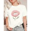 Oversized T Shirt Black Poppy Flower With Sleeping Cat Print Casual Wear For Women
