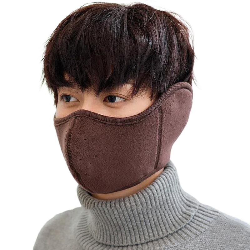 Зимняя полумаска для лица для велоспорта, кемпинга, лыжная маска для лица для мужчин, флисовая теплая маска, наушники для сноуборда, лыж, пешего туризма, спортивный шарф