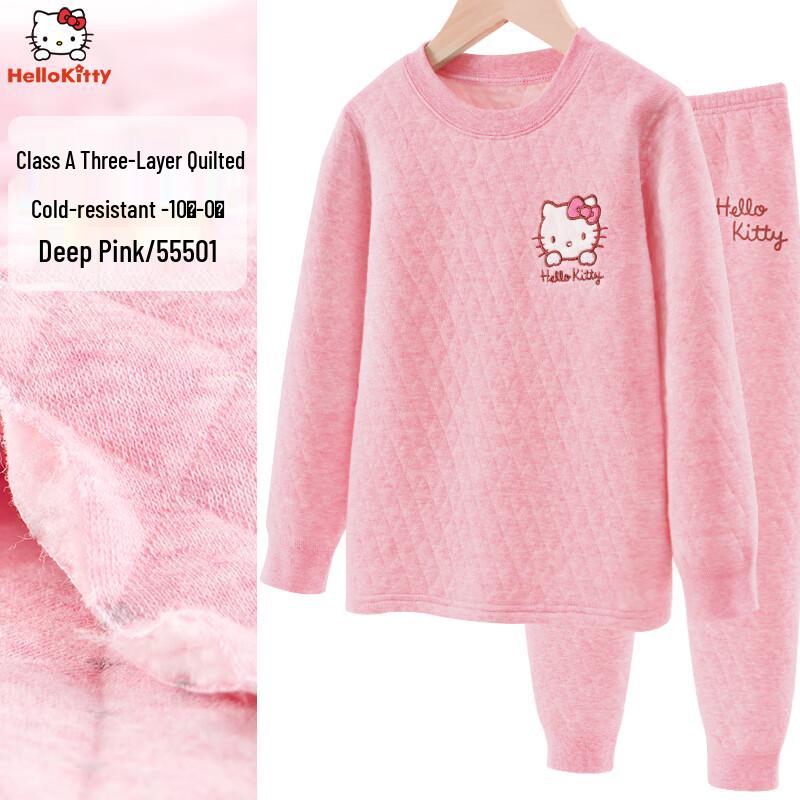 Hello Kitty Girl's Thick Padded Thermal Underwear Set