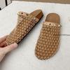 Модные женские тапочки 2025 Женские летние новые тапочки с круглым носком Водяной бриллиант Плоские Домашние Противоскользящие Сандалии Шлепанцы Женские Zapatos De Mujer