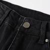 Men's Broken Jeans Patch Jeans High Street Tide Men Slim Small Leg Trousers Jeans Black Jeans