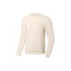 Li Ning Plain Letter Print Crew Neck Pullover Long Sleeve Sweatshirt Men Sweatshirt White AWDSA49-2