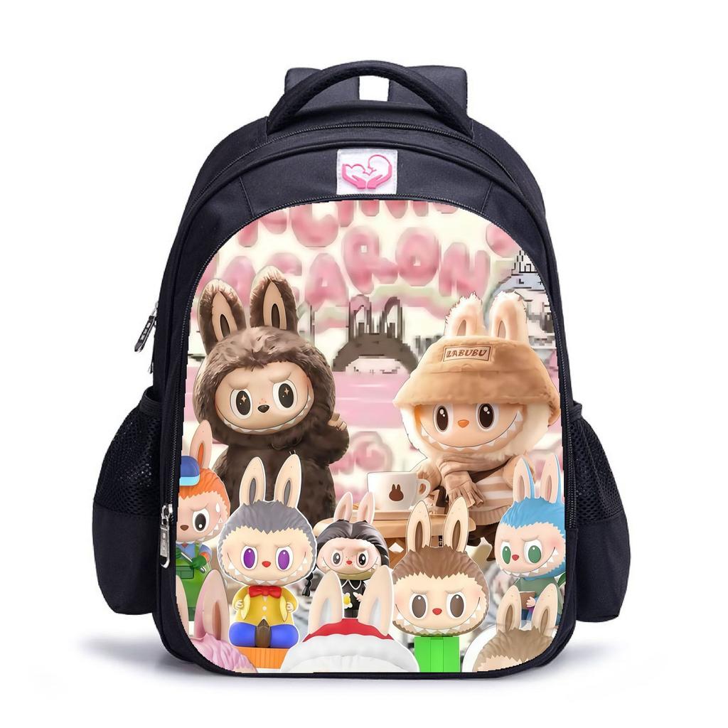 Трендовый детский рюкзак Labubu для детского сада, школьный рюкзак, черный мужской и женский рюкзак, мультяшный студенческий рюкзак 5529