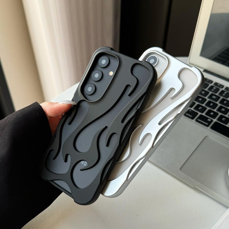 Case for Samsung Galaxy S25 Ultra S24 S23 S22 A14 A15 A16 A55 A54 Hollow Flame Shaped Phone Case Cover with Super Strong Heat Dissipation