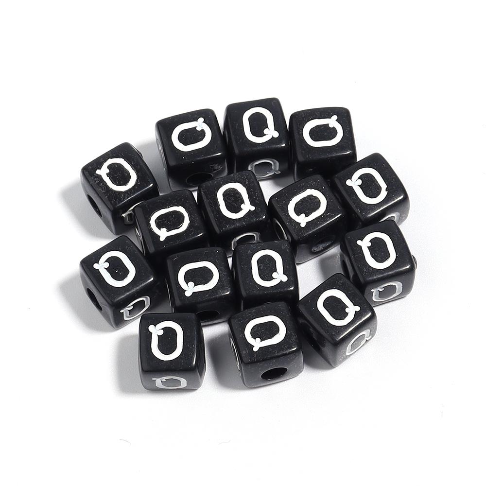 50-100pcs Black Acrylic Letter Beads A-Z Alphabet Beads Cube Spacer Beads For DIY Bracelet Necklace Jewelry Making Accessories