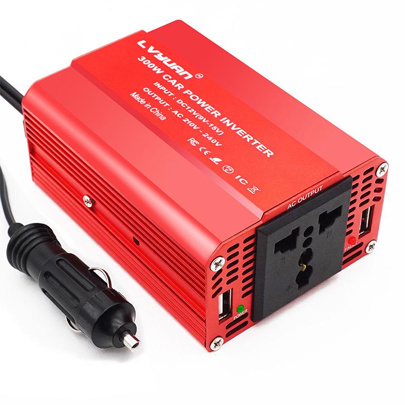 Автомобильный инвертор 12 В в 110 В/220 В с двойным USB и разъемом для прикуривателя, 300 Вт