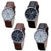 Мужские кварцевые часы с круглым стеклянным циферблатом, четкий принт, разборчивый, высокая точность, регулируемый ремешок из искусственной кожи, декоративные мужские наручные часы, бизнес-подарок