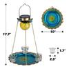 Solar suspended wild bird feeder metal feeder tray waterproof solar garden light