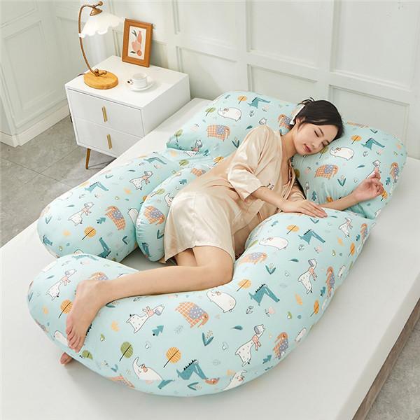 U-образная подушка для беременных и наволочка из чистого хлопка для беременных, удобная подушка для сна для беременных, боковая подушка для беременных