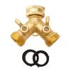 Garden Hose Y Valve Connectors Brass Hose Splitter With Solid Brass Handle Brass Y Valve Water Garden Hose Adapter 2 Way