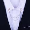 Double Chain Collar Jewelry For Men Girl Women Brooches Collar Brooch Pearl Collar Pin Korean Pin