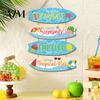 Rustic Porch Ornament Inspirational Wooden Hanging Sign, Summer Surf Kids Positive Quote Wall Plaque, Garden Art Farmhouse String Sign for Bedroom