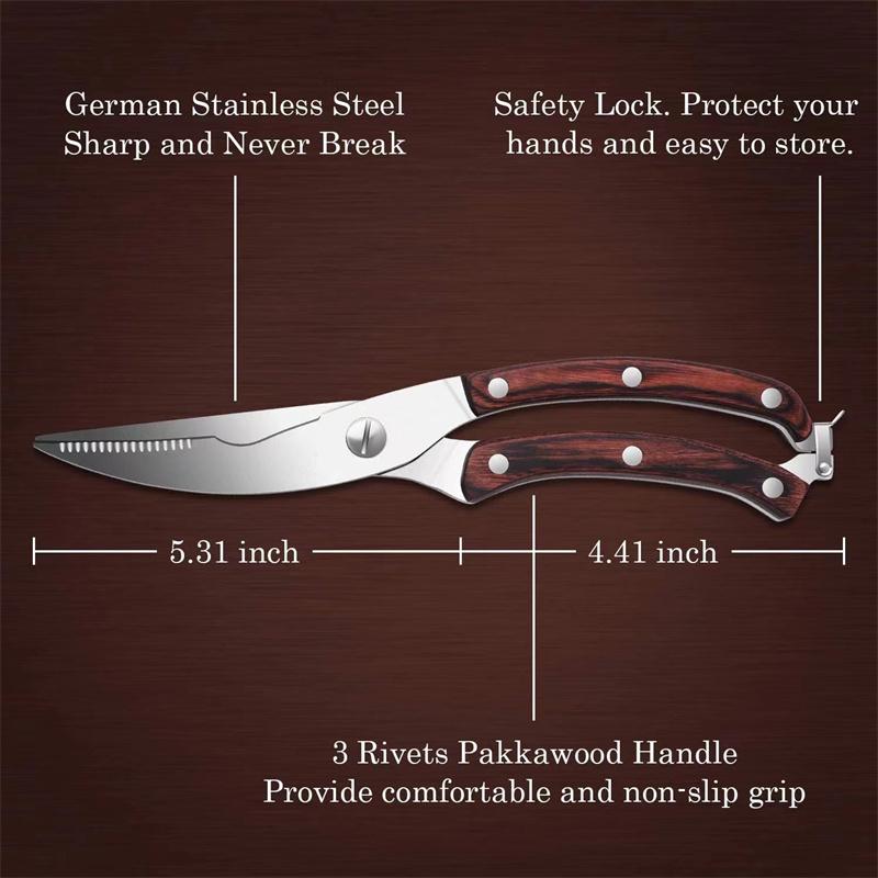 Chicken Bone Scissors Stainless Steel Kitchen Scissors Meat Vegetable Scissors Chicken Poultry Fish Kitchen Scissors Tools