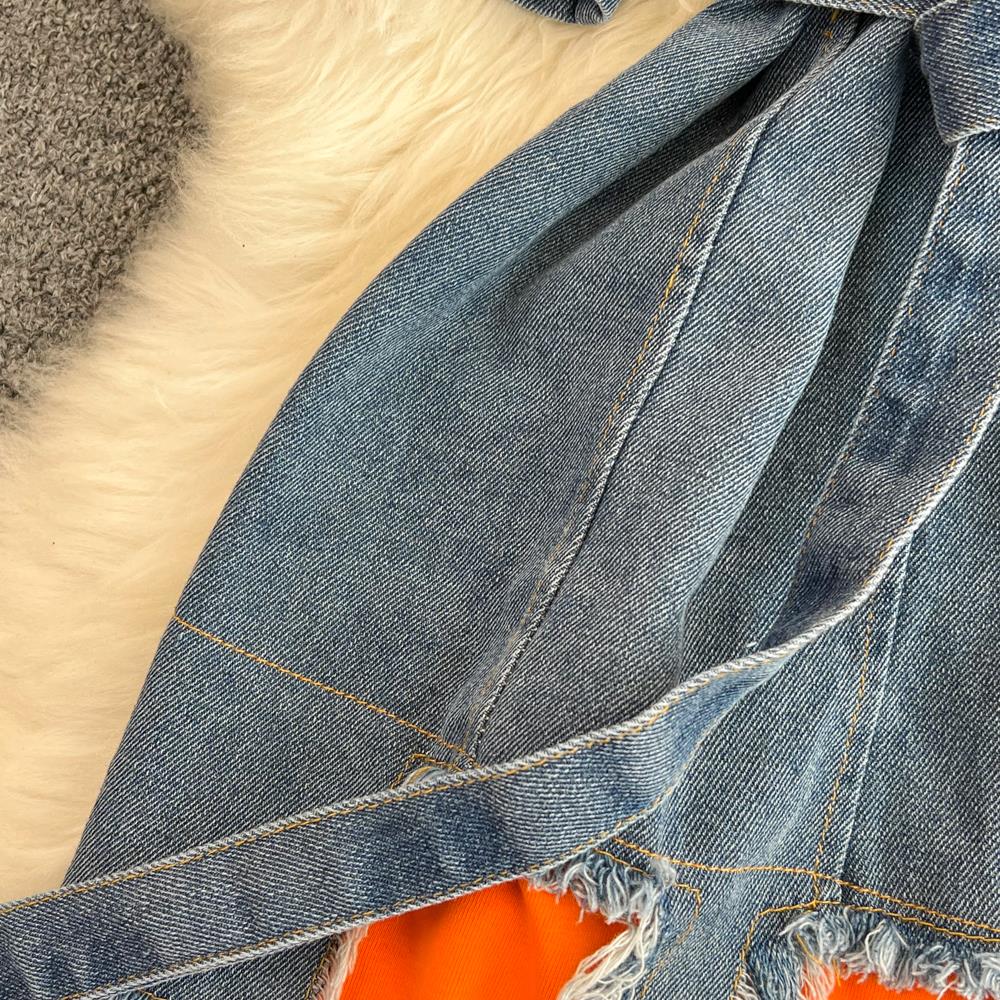 Элегантные летние женские лоскутные джинсовые рубашки, винтажные повседневные тонкие блузки, топы с поясом, женский модный пуловер, одежда, новинка