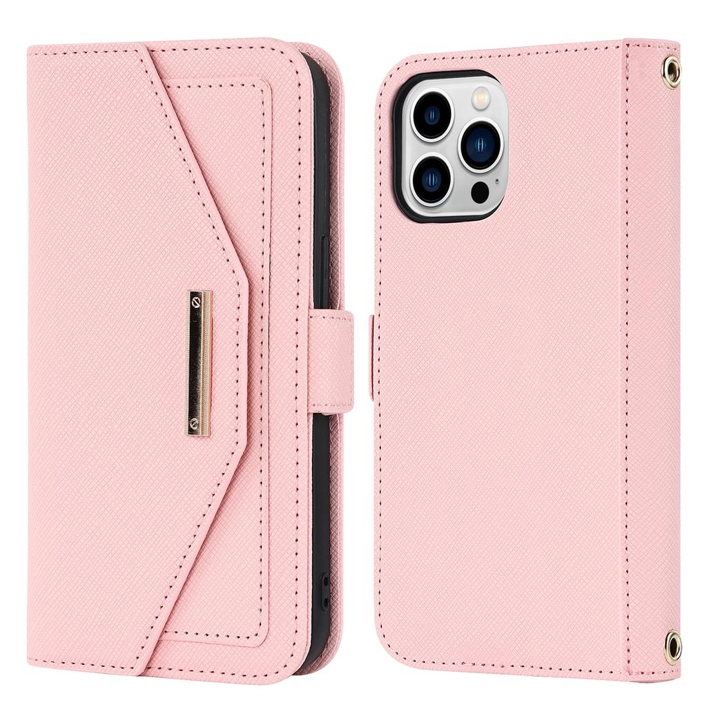 Чехол-кошелек на шнурке через плечо для iPhone 15 16 Pro Max 14 13 12 Mini 11 XR 8 SE 2025 Слот для карт Магнитная подставка Зеркало Обложка-книжка