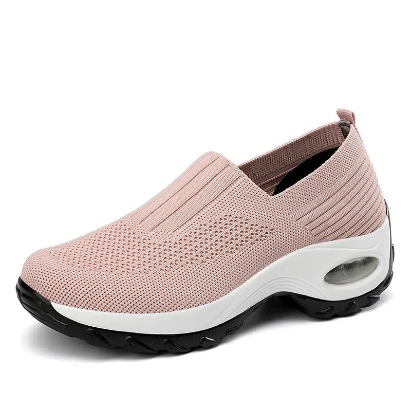 Женские туфли для ходьбы Slip-On, ортопедические, диабетические, женские, на платформе, мюли, легкие, сетчатые, на танкетке, женские кроссовки