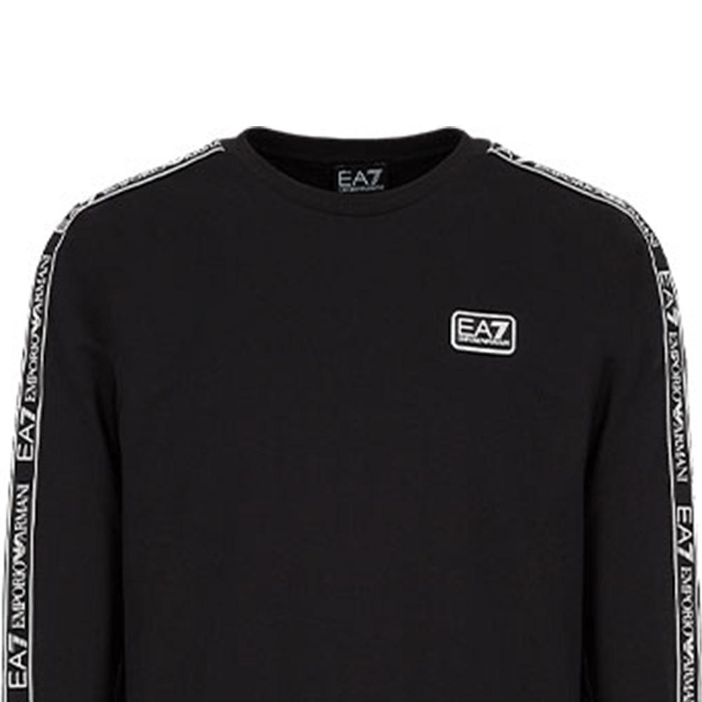Emporio Armani EA7 Весна/Лето 2022 Свитшот с принтом логотипа и круглым вырезом Мужской свитшот Черный 3LPM39-PJ05Z-0200