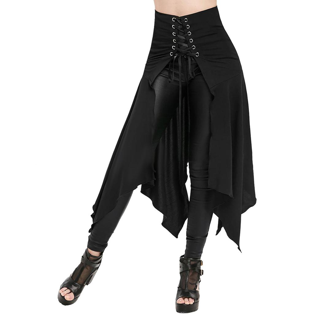 Casual Womens Style Vintage Court Solid Color Irregular Skirt