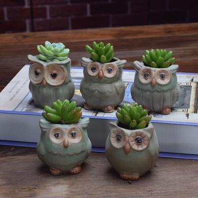 Керамический горшок для суккулентов в виде совы 0262 - Мини ZAKKA дизайн животного