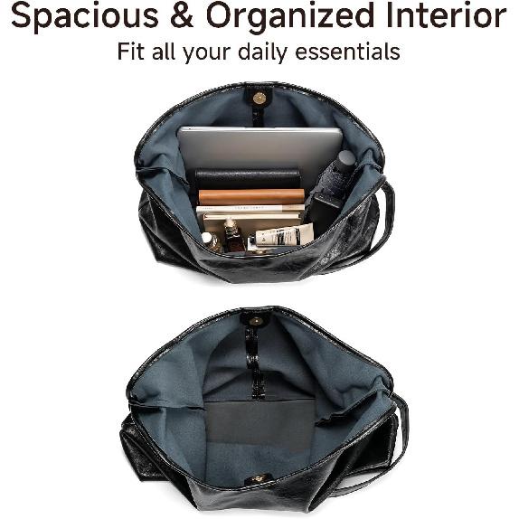 Hobo Bag for Women Vegan Leather Slouchy Shoulder Bag with Matching Pouch