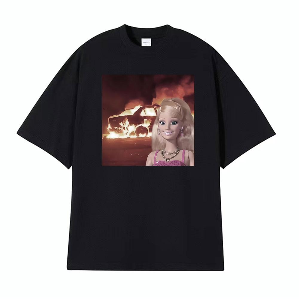 Vintage Doll Face Meme Comfort Weird Aesthetic T Shirt Unisexs Clothes Fashion Street T Shirts Summer Casual Short Sleeve Tshirts