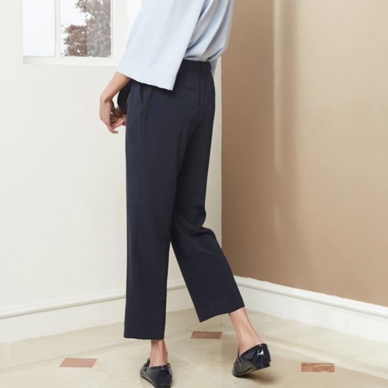 Bang Bang Women S Semi Baggy Fit Stretch pantS Navy