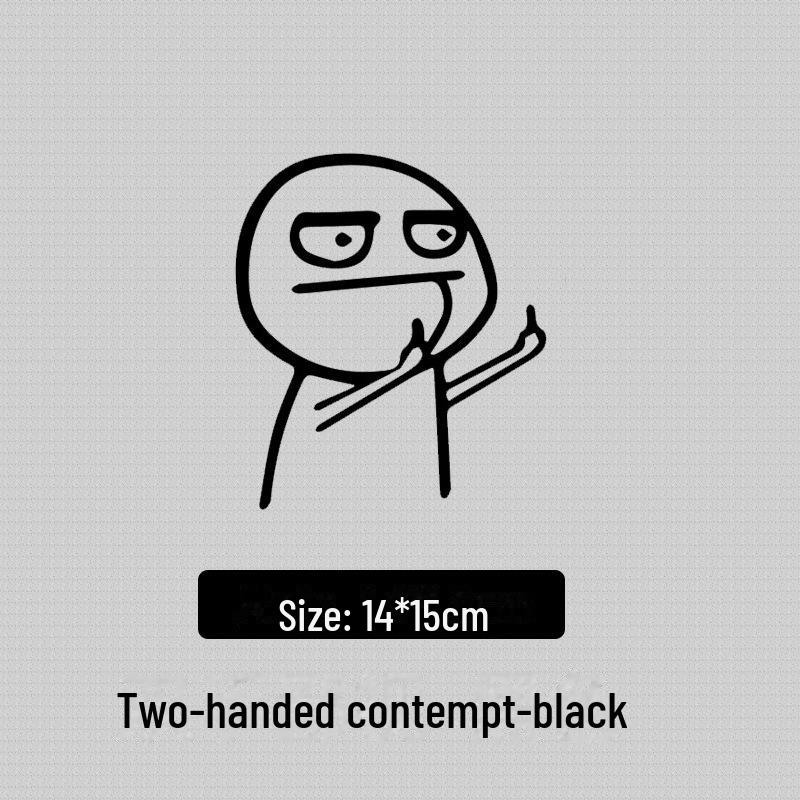 Funny Middle Finger Cartoon Car Stickers: Reflective Body Decals with Contempt and Personality