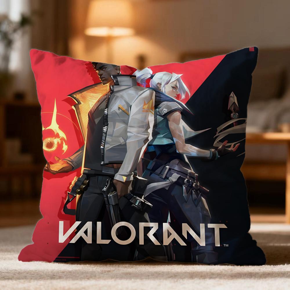 Popular VValorantes Cushion Cover Soft Washable Pillow Case Multi-Scene for Couch Bed Travel Office Use