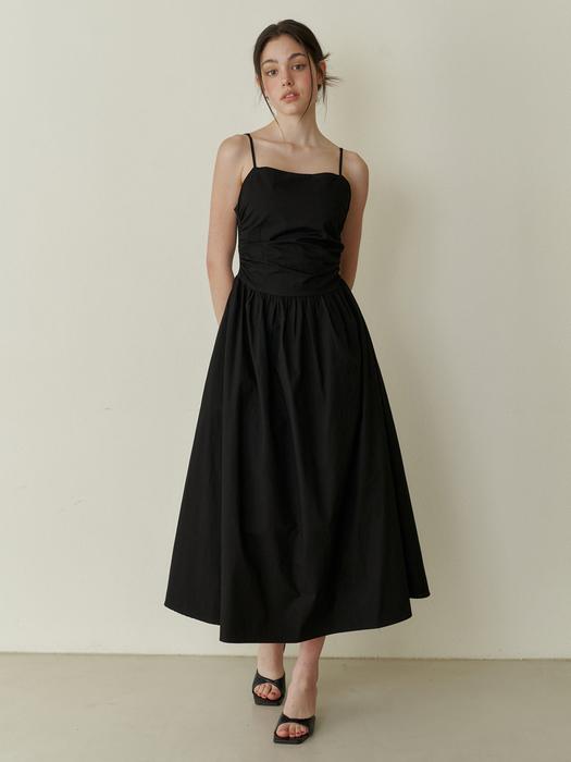 Kinder Baby Pure Semi Shirring Long Dress - Black