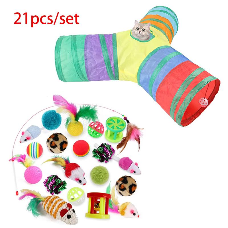 Rainbow Cat Tunnel Collapsible Pet Play Tube Interactive Hide And Seek Toy For Kitten Puppy Puzzle Exercise Agility Outdoor