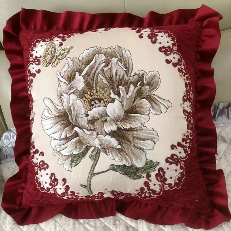 Вышитая подушка Офисная подушка Подушка для дивана в гостиной Автомобильная подушка с наполнителем Съемная и моющаяся