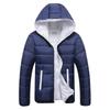 Spring and Autumn Men's Hooded Cotton Coat Thickened Casual Solid Color Zipper Cotton Coat Wearing Cotton Coat Fashion Men's Wear