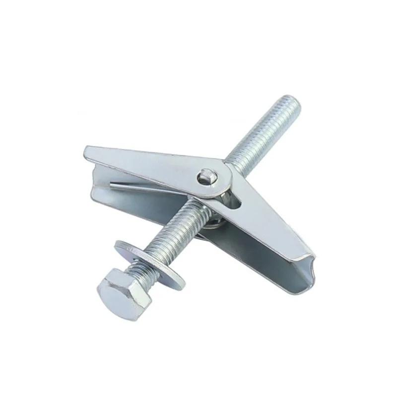 M4 M5 M6 M8 M10 M12 Оцинкованная углеродистая сталь Сверхпрочные анкеры для полых стен для гипсокартона потолка откидные болты комплект с барашковой гайкой