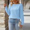 Women's Fashionable Loose-Fit Knitted Casual Solid-Colour Long-Sleeved Top