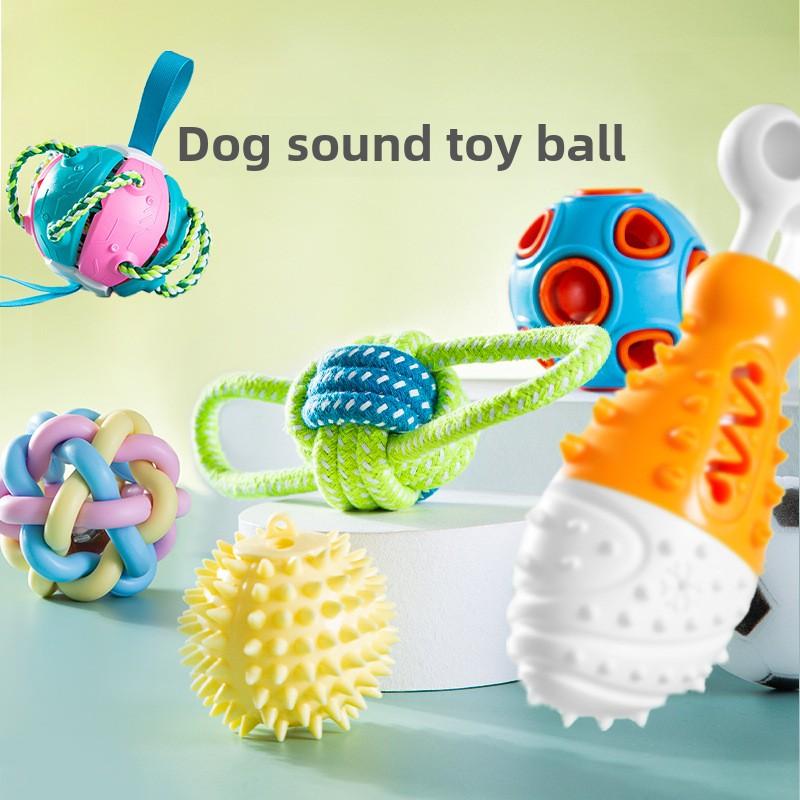 Dog Molar Toys Small and Medium-sized Dogs Puppies Large Dogs Bite-resistant Vocalizations Puppies Self-Hi Molars Pet Spherical Products