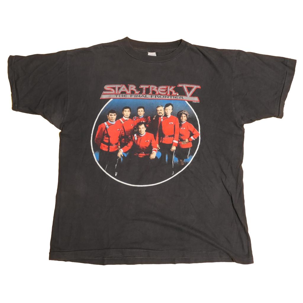 Vintage Star Trek V: The Final Frontier 1989 Movie Crew Tee Shirt Made In USA Captain Kirk Voyage Home Space Wars Film Single Stitch - XL