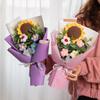 Preserved Fresh Flower Crochet Floral Bouquets Hand-Knitted Fake Flowers  Kids Adult