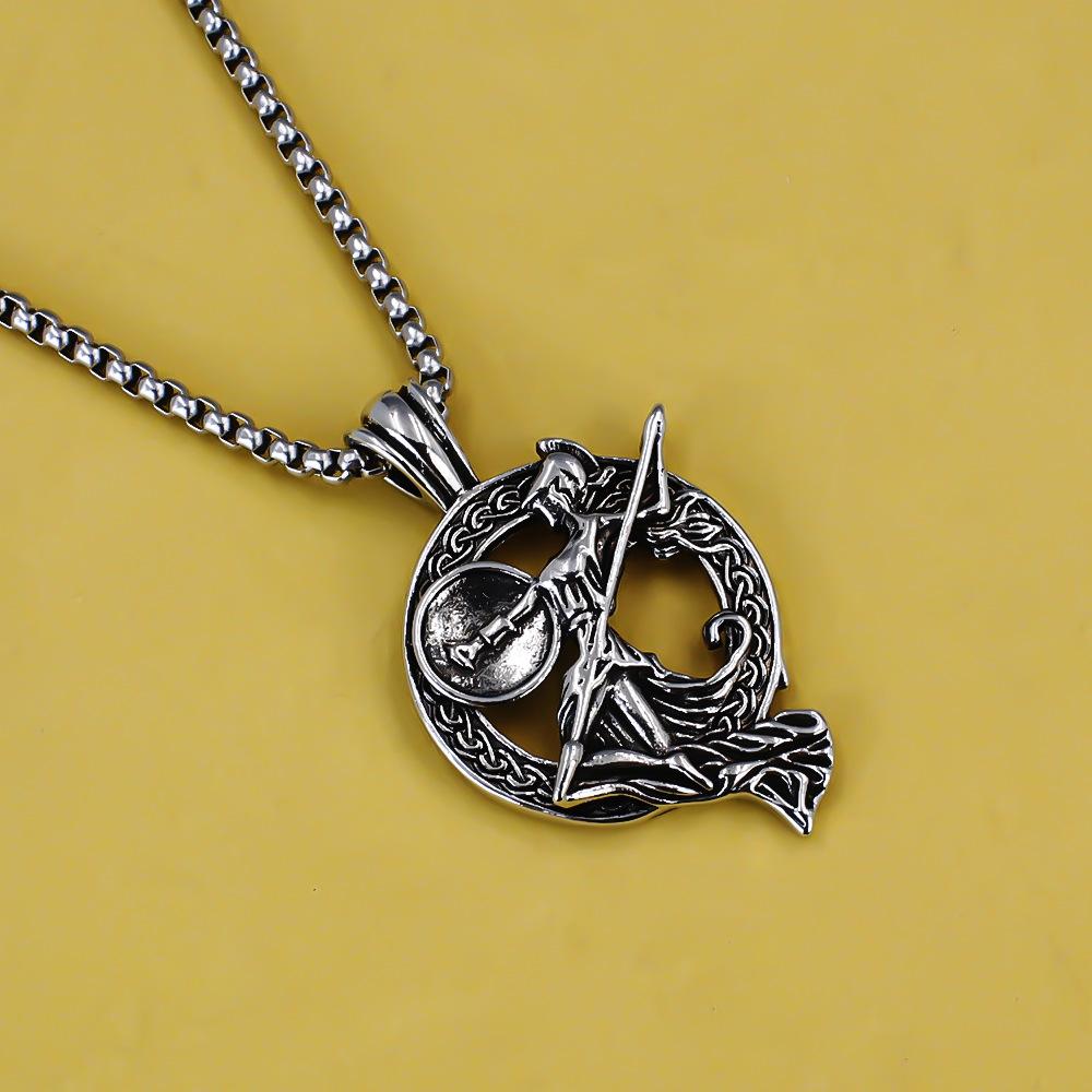 Ожерелье Винтажный Подвеска Воительница Богиня из Греческой Мифологии